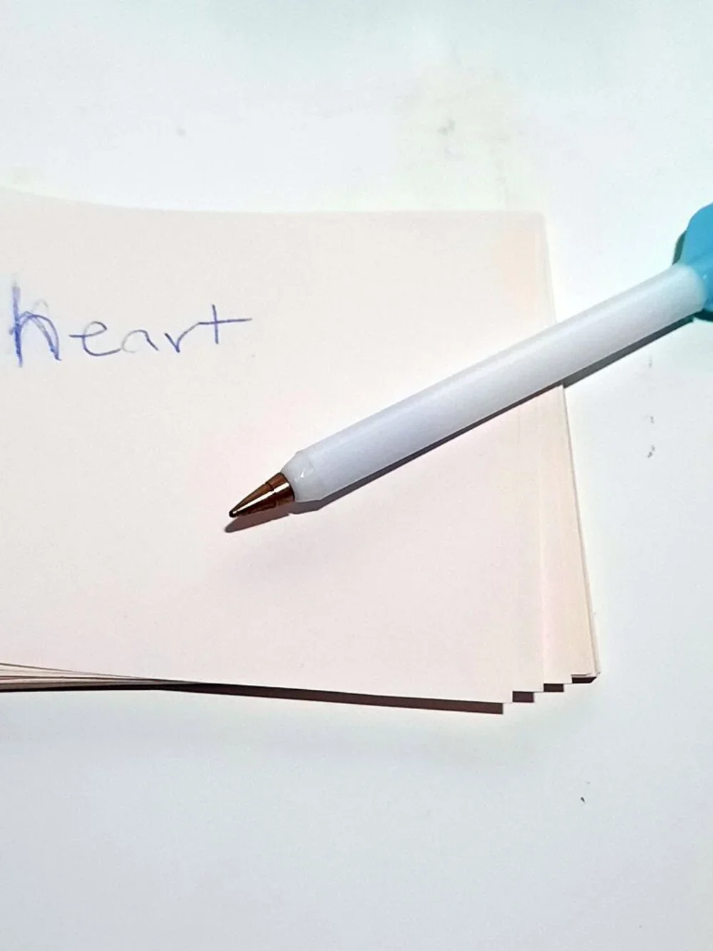Vintage 1995 Heart Notes Aqua Blue Memo Holder Arrow Pen Paper Original Box